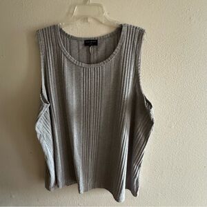 Lane Bryant Women’s 22 24 Sleeveless Ribbed Tank Top Gray Loose Fit